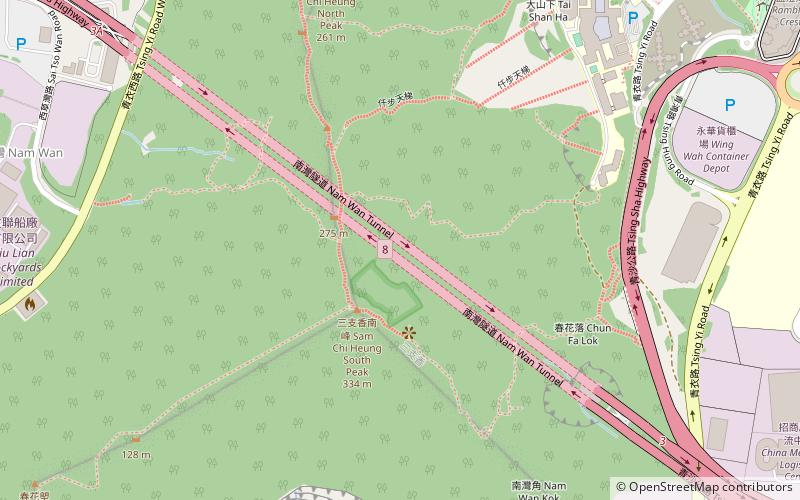 Nam Wan Tunnel location map