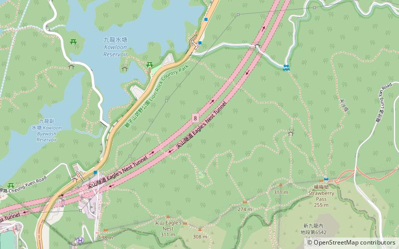 Eagle's Nest Tunnel and Sha Tin Heights Tunnel location map