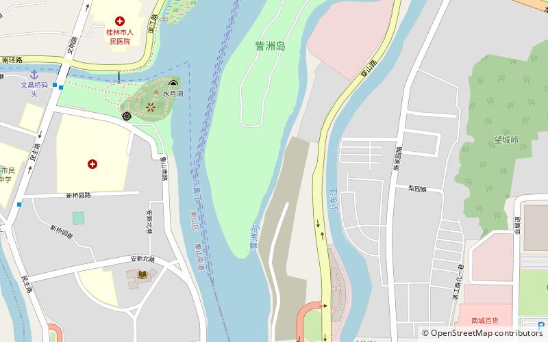 guilin two rivers four lakes scenic area location map