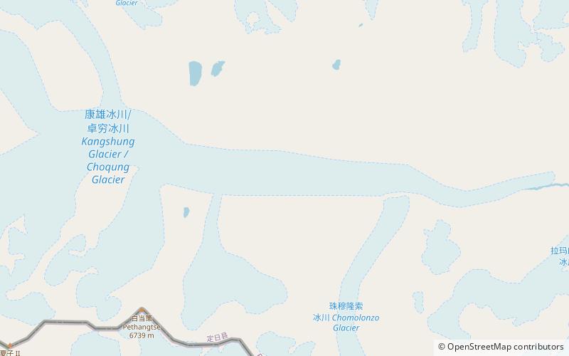 Kangshung-Gletscher location map
