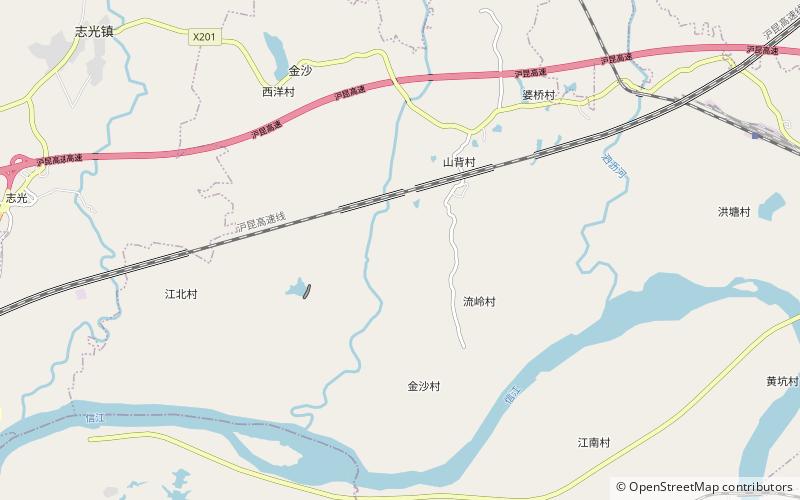 Zhexi Reservoir location map