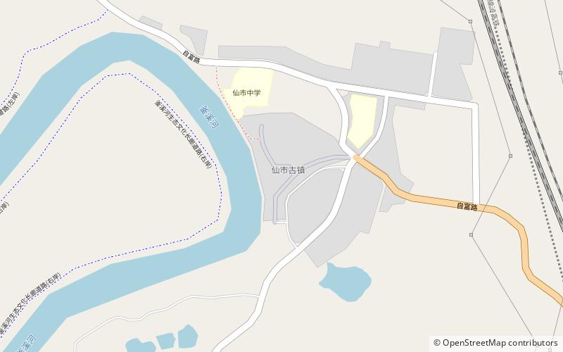 xian shi gu zhen zigong location map