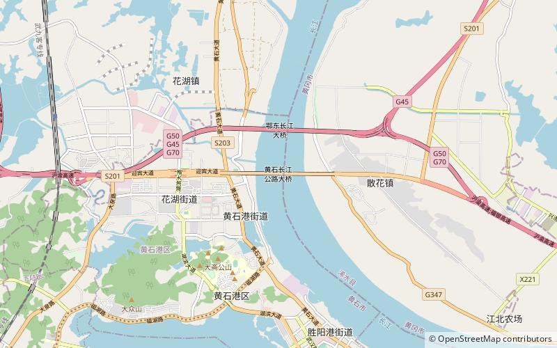 Huangshi Yangtze River Bridge location map