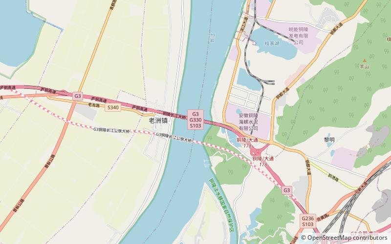 Tongling Yangtze River Bridge location map