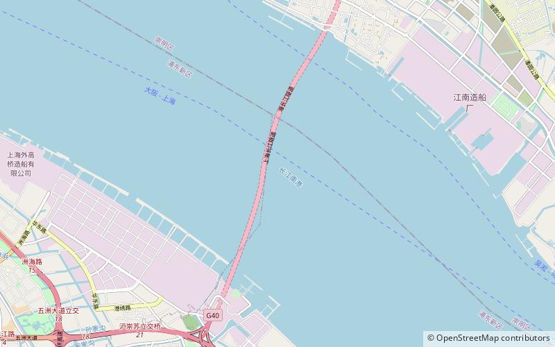 Shanghai Yangtze River Tunnel and Bridge location map
