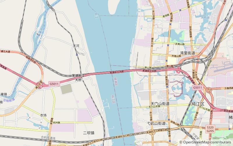 Pont de la rivière Yangtze Wuhu location map