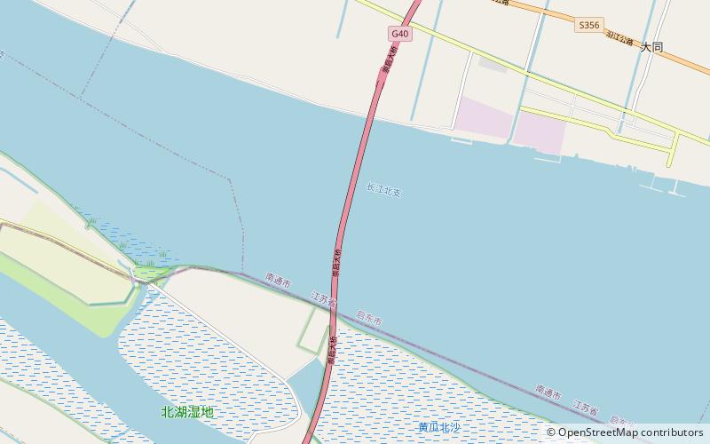 Chongming–Qidong Yangtze River Bridge location