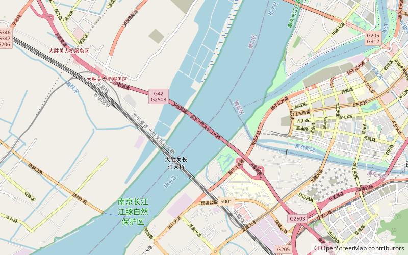 Nanjing Dashengguan Yangtze River Bridge location map