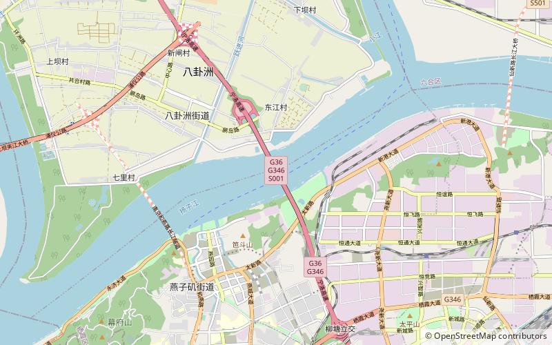 Nanjing Baguazhou Yangtze River Bridge location map
