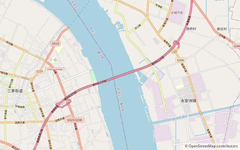 Taizhou Yangtze River Bridge location map