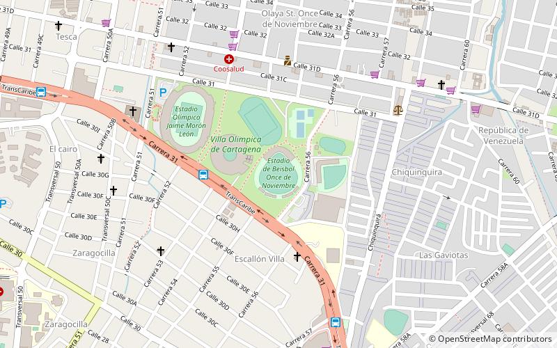 Estadio Once de Noviembre location map