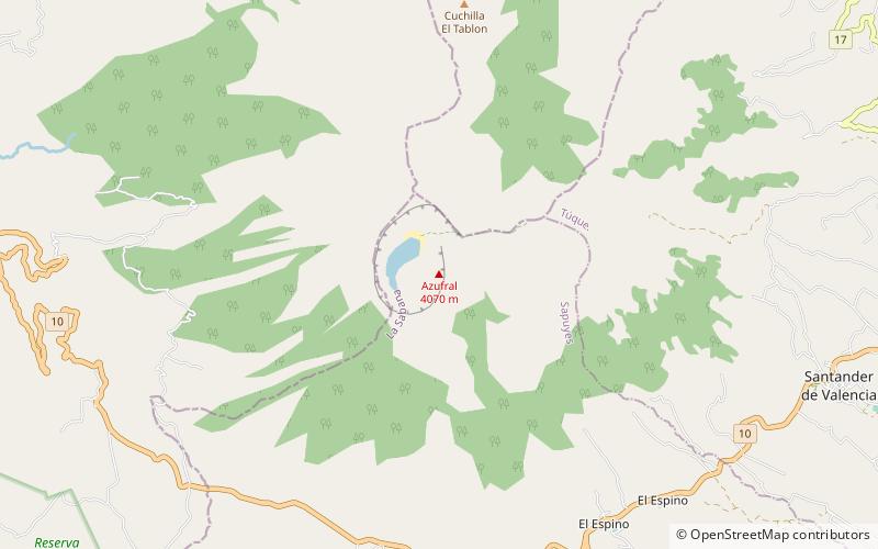 Azufral location map