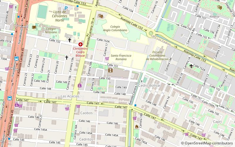 centro comercial cedritos bogota location map