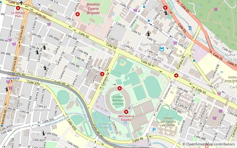 estadio la raza medellin location map