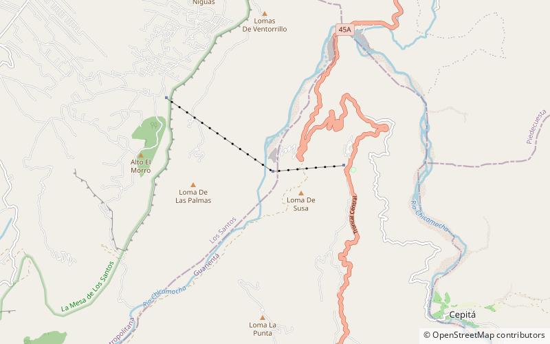 Chicamocha National Park cable car location map