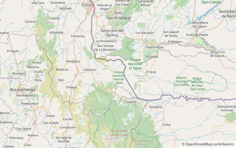 Tamá National Natural Park location map