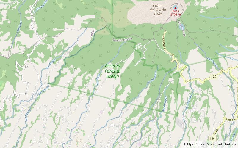 Grecia Forest Reserve location map