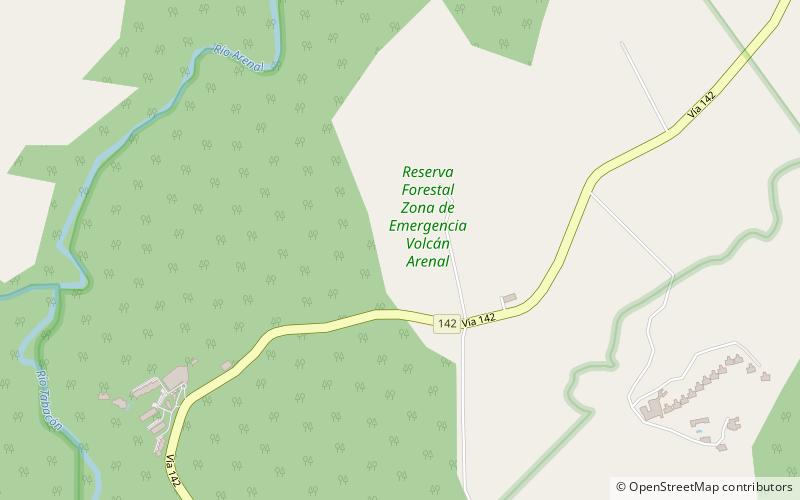 Arenal Volcano Emergency Forest Reserve location map