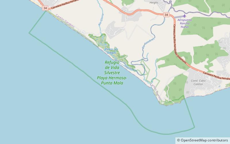 playa hermosa punta mala wildlife refuge location map