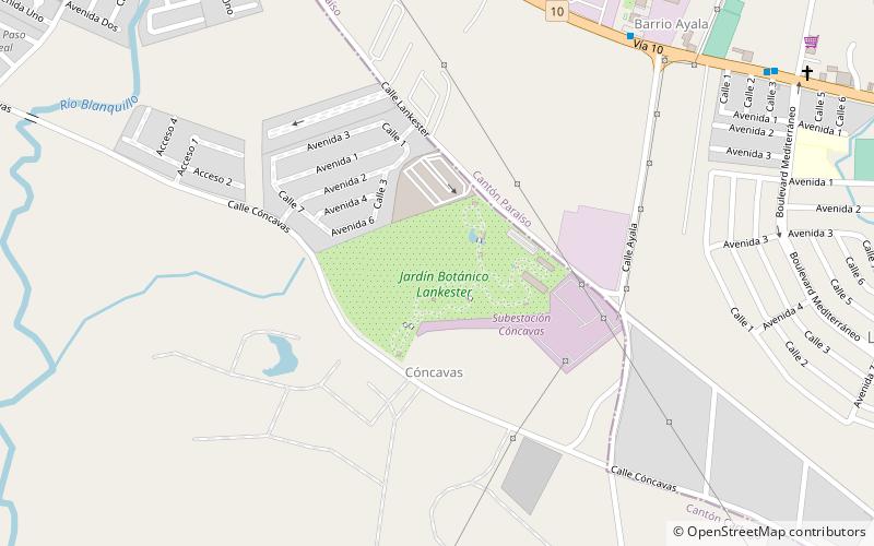 Jardín botánico Lankester location map