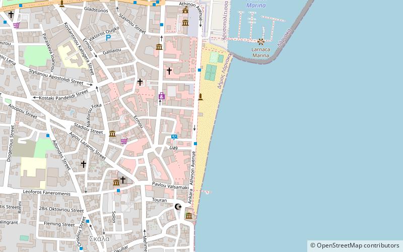 finikoudes beach larnaca location map