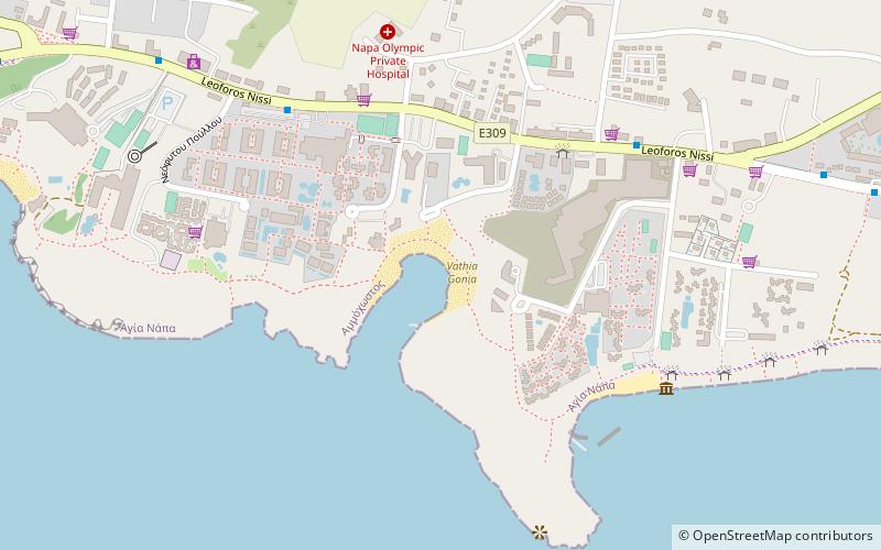sandy bay ayia napa location map
