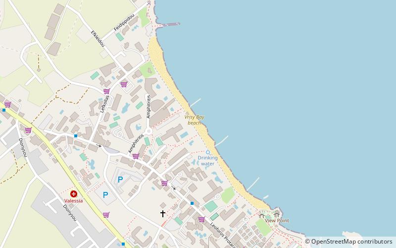 vrisy bay beach protaras location map