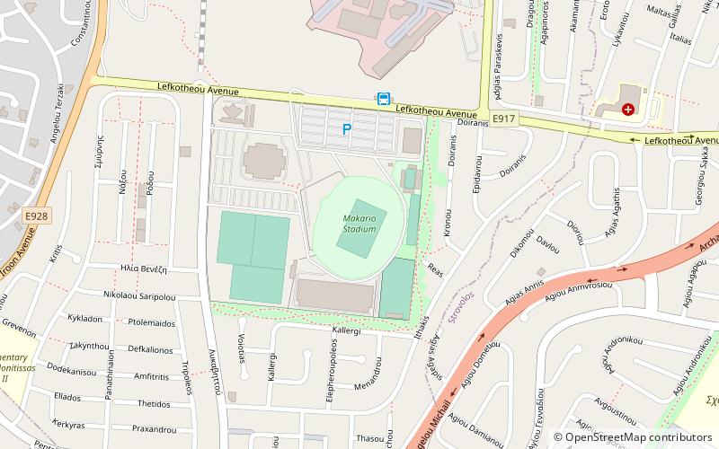 makario stadium nicosia location map