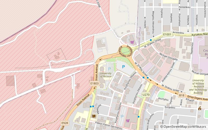 Universität Nikosia location map