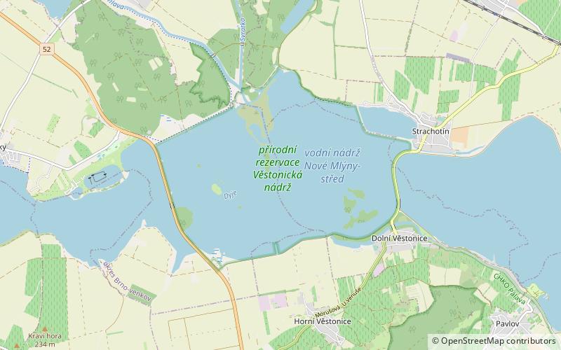 Nové Mlýny reservoirs location map