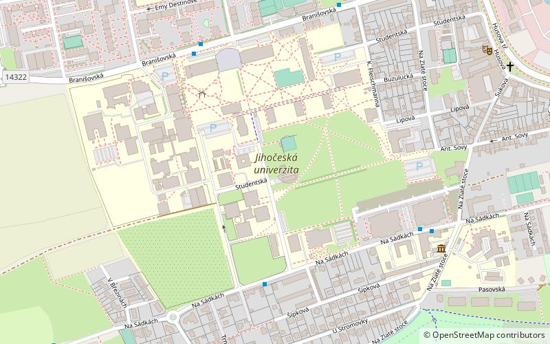 Universidad de Bohemia del Sur de České Budějovice location map