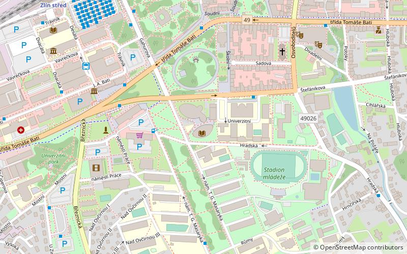 tomas bata university in zlin location map