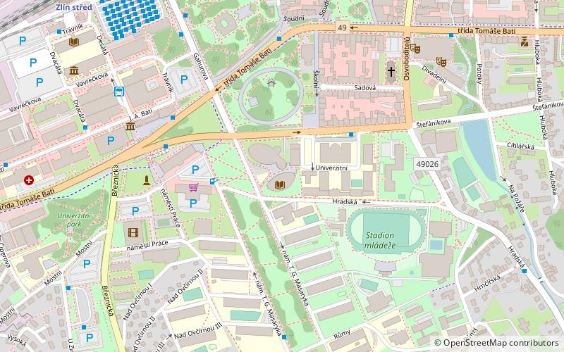 Tomas Bata University in Zlín location map