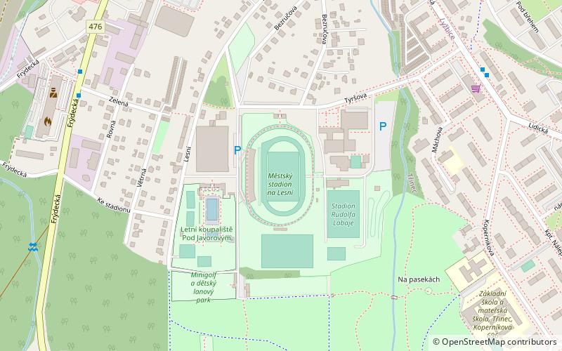 Lesní stadion location map