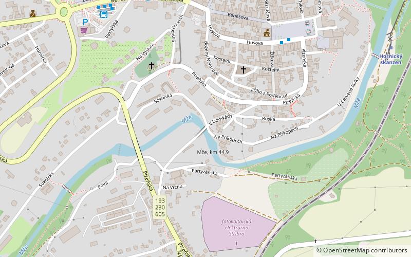 Stříbro bridge location map