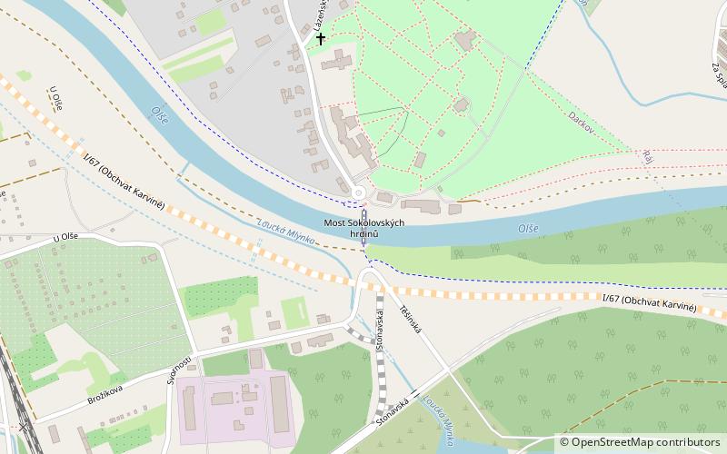 Karviná-Darkov bridge location map