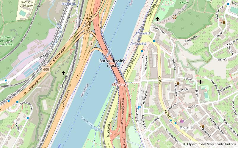 Barrandov Bridge location map