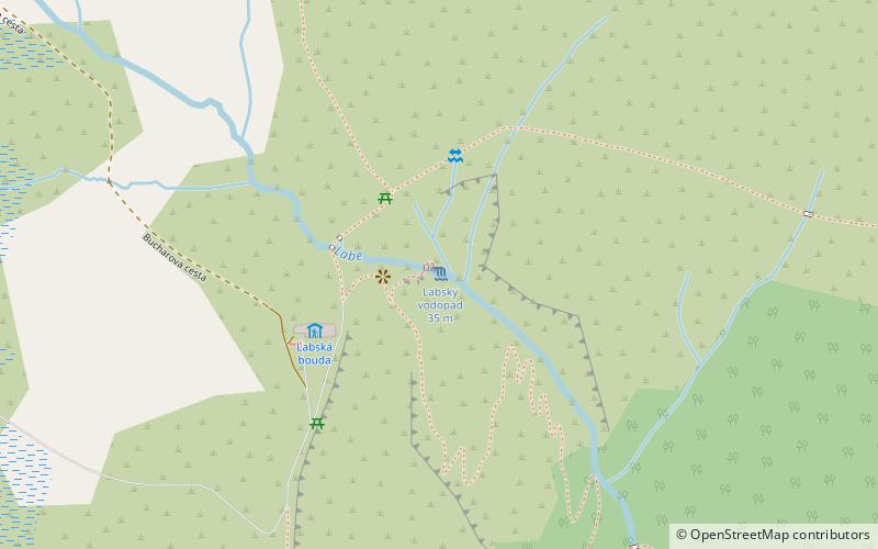 Labský vodopád location map