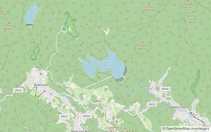 Josefův Důl dam location map