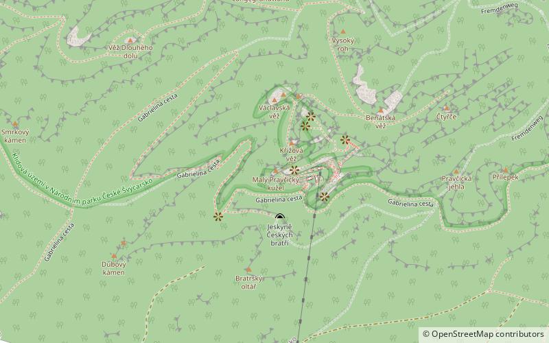 maly pravcicky kuzel bohemian switzerland national park location map