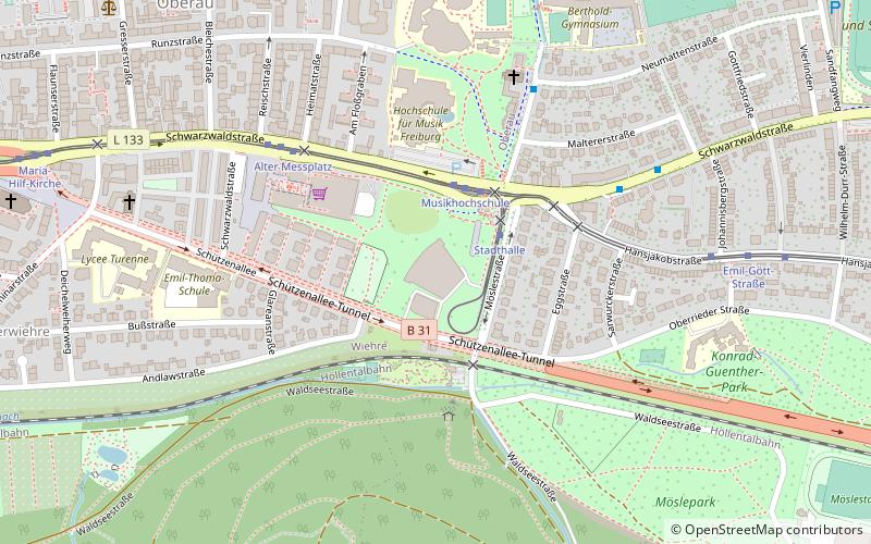 Stadthalle Freiburg location map