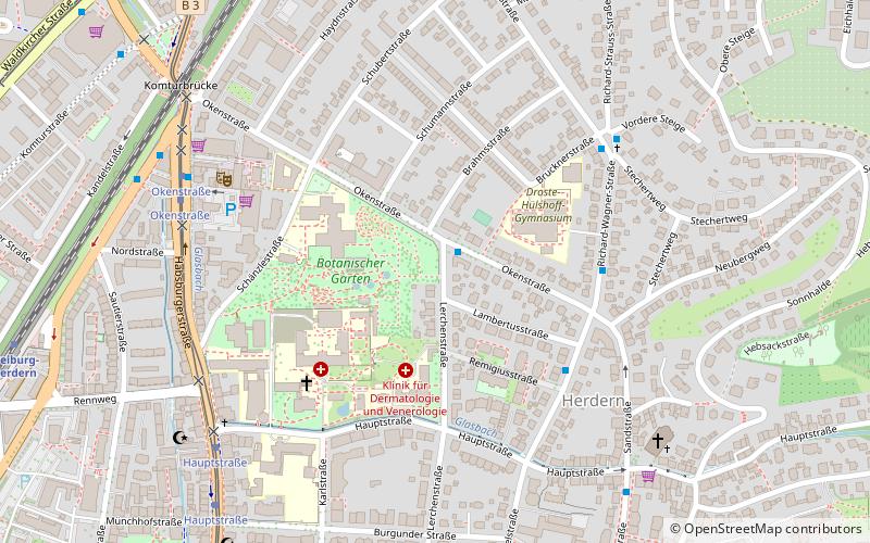 Freiburg Botanical Garden location map