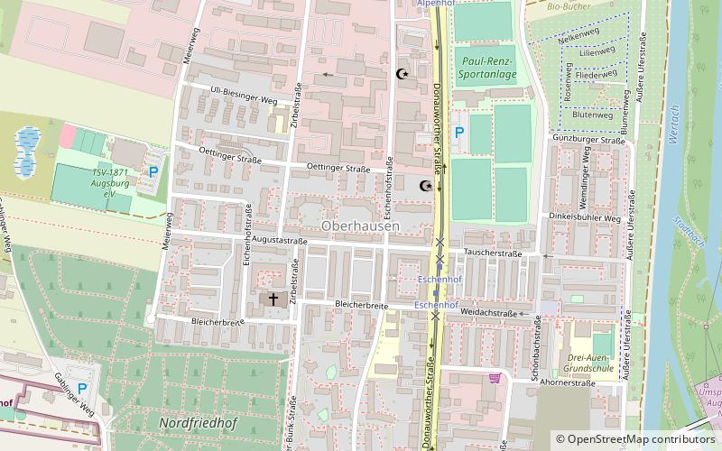 augsburg oberhausen location map
