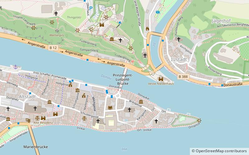 Luitpoldbrücke in Passau location map