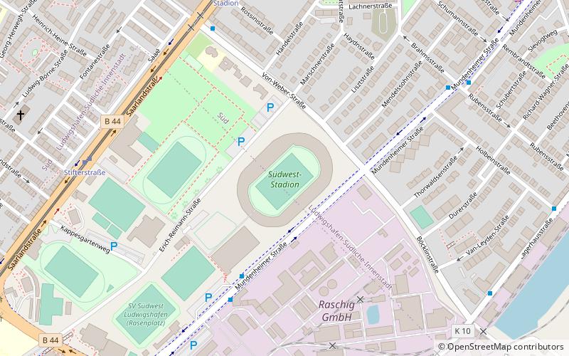 Südweststadion location map