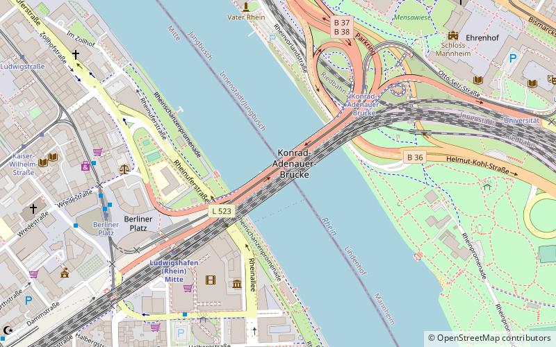 Konrad Adenauer Bridge location map