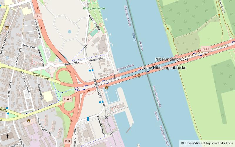 neue nibelungenbrucke wormacja location map