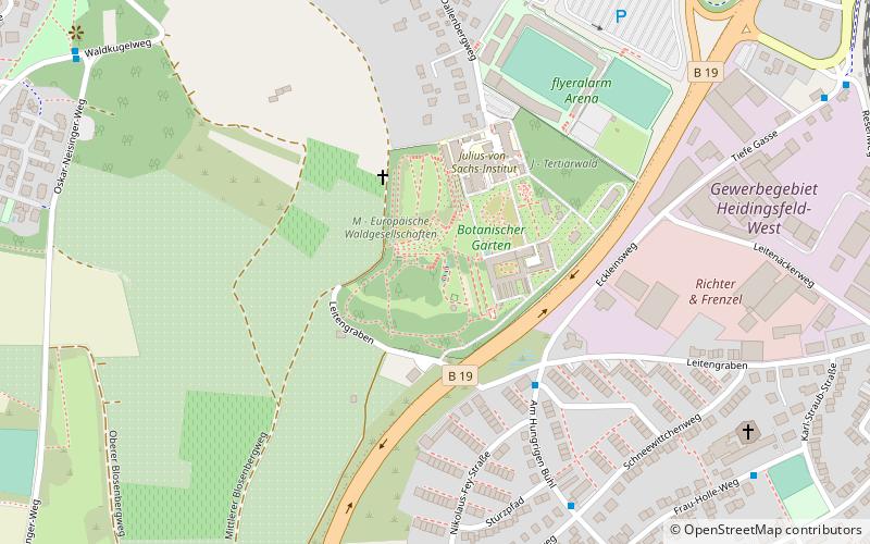Botanic Garden of Würzburg University location map