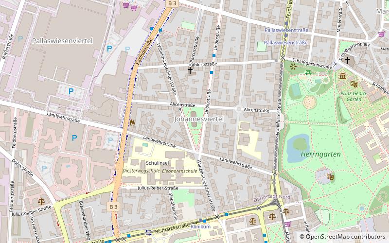 johannesplatz darmstadt location map