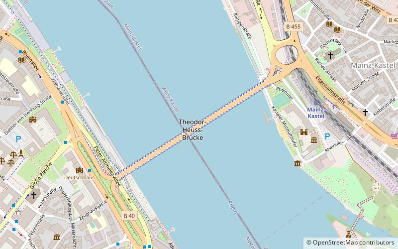 Theodor Heuss Bridge location map